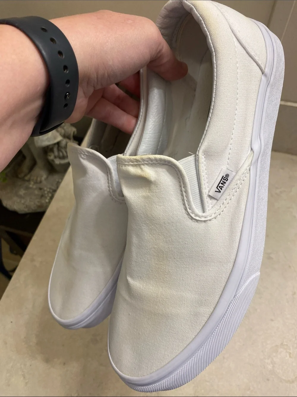 Vans White Men's Classic Slip-On Canvas Shoes